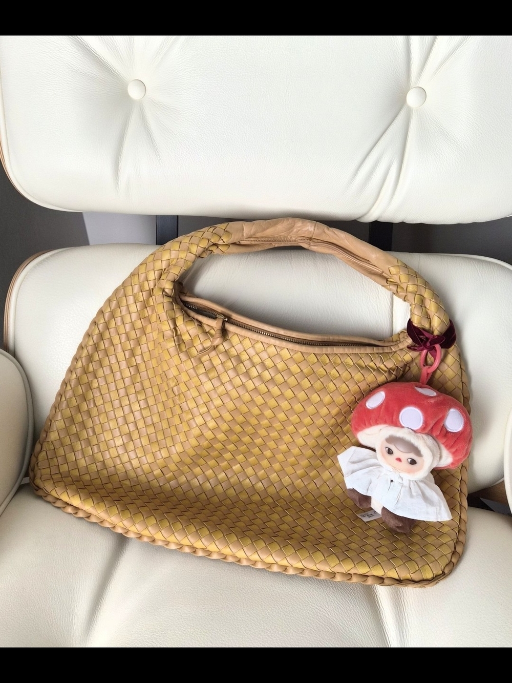 Bottega Veneta Mustard Yellow Intrecciato Hobo